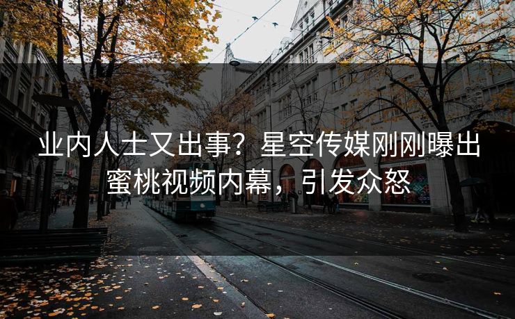 业内人士又出事？星空传媒刚刚曝出蜜桃视频内幕，引发众怒